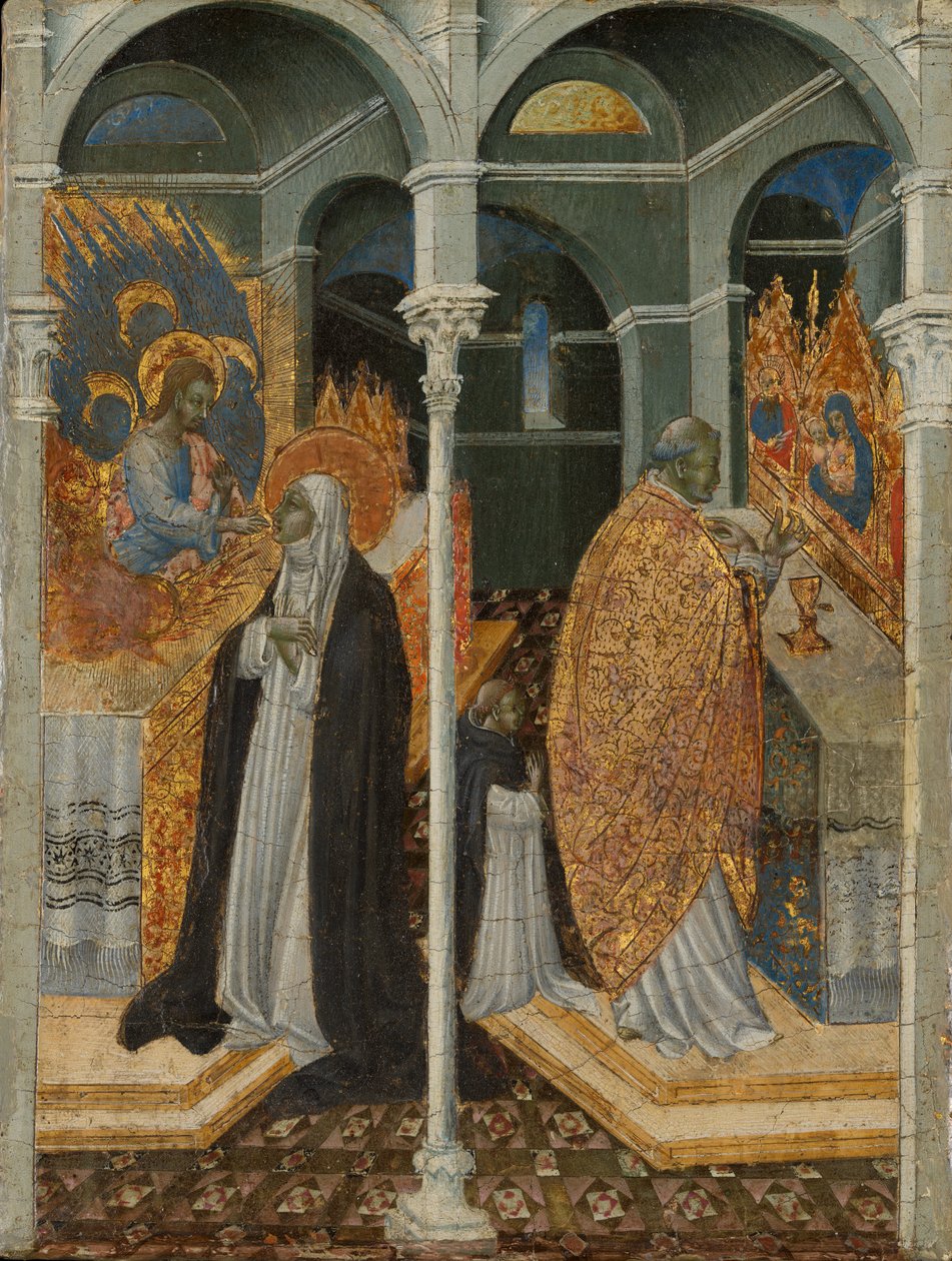 A Comunhão Milagrosa de Santa Catarina de Sena. de Giovanni di Paolo