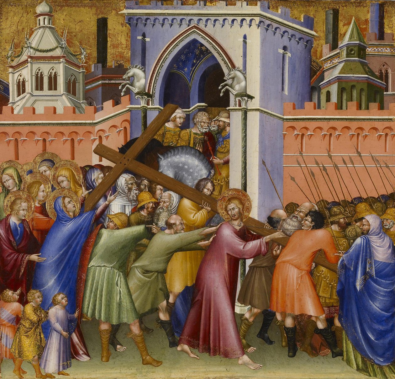 Cristo no Caminho do Calvário, a partir do retábulo de Malavolti, 1426 de Giovanni di Paolo di Grazia