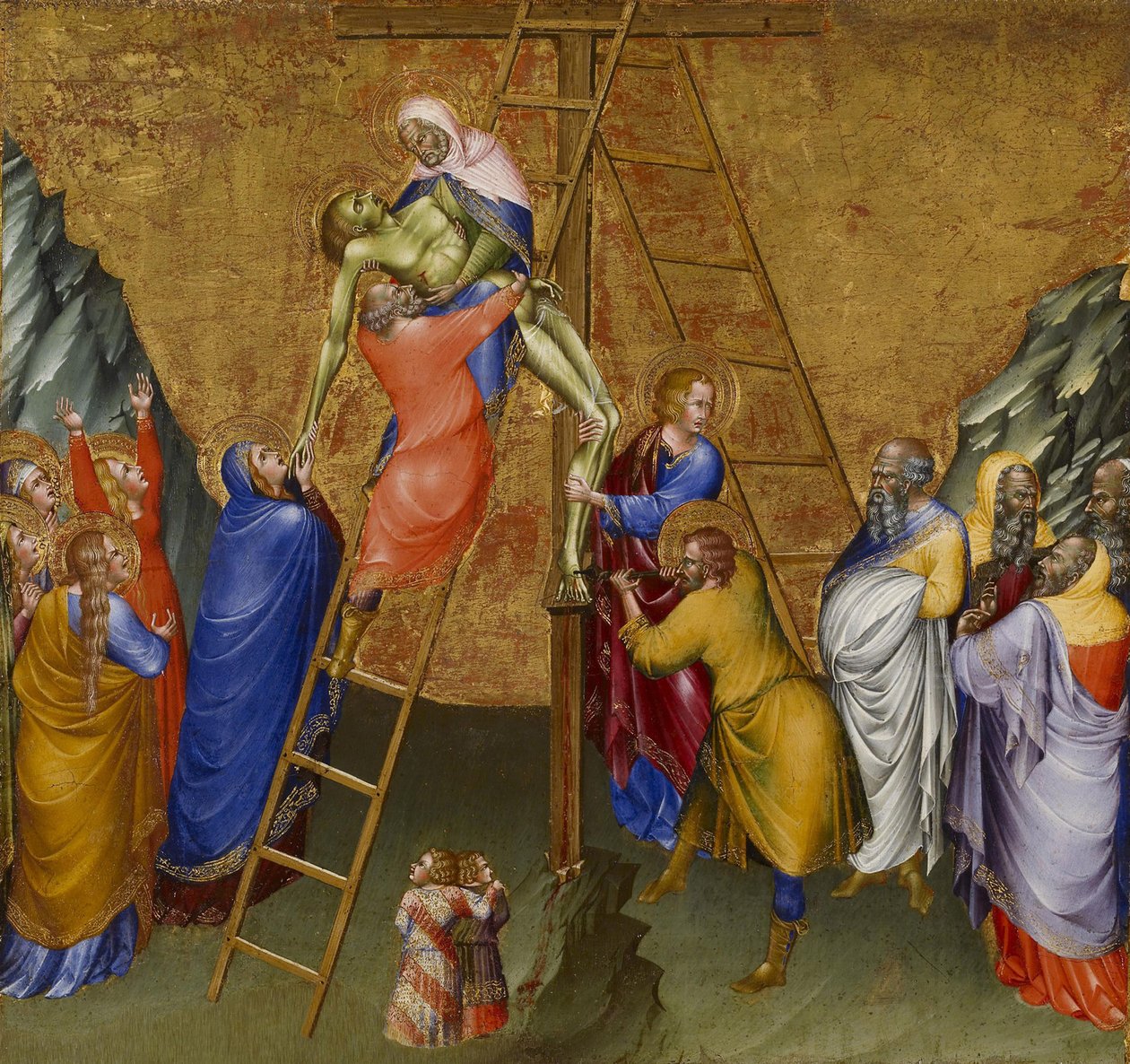 A descida da cruz, do retábulo de Malavolti, 1426 de Giovanni di Paolo di Grazia