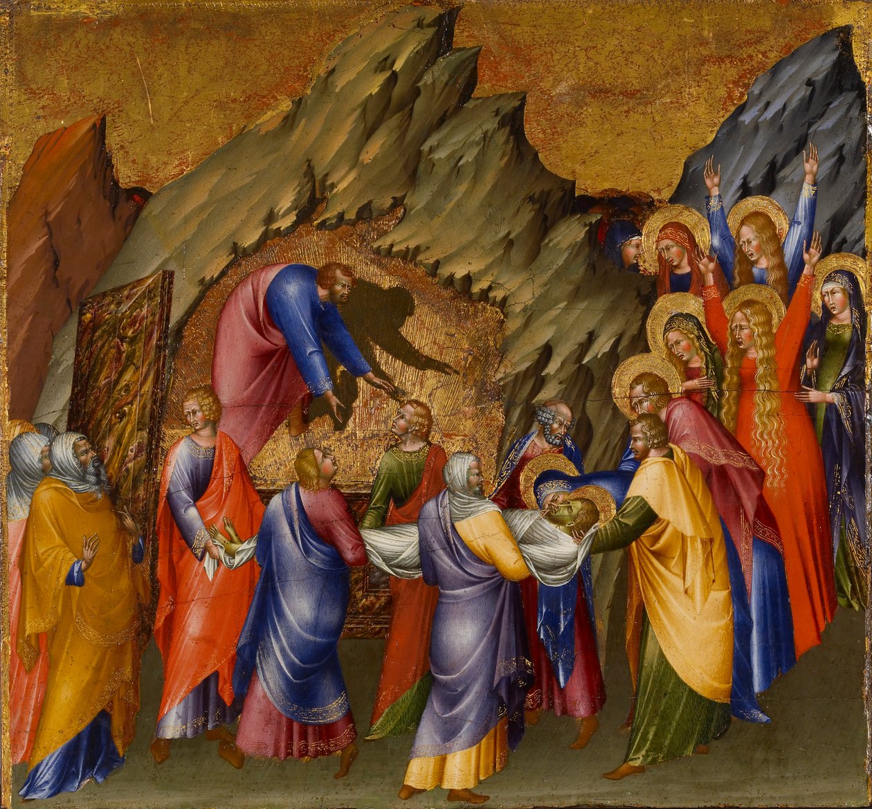 O sepultamento de Cristo, a partir do retábulo de Malavolti de Giovanni di Paolo di Grazia
