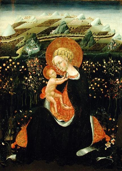 Madonna of Humility, c.1450-60 (tempera no painel) de Giovanni di Paolo di Grazia