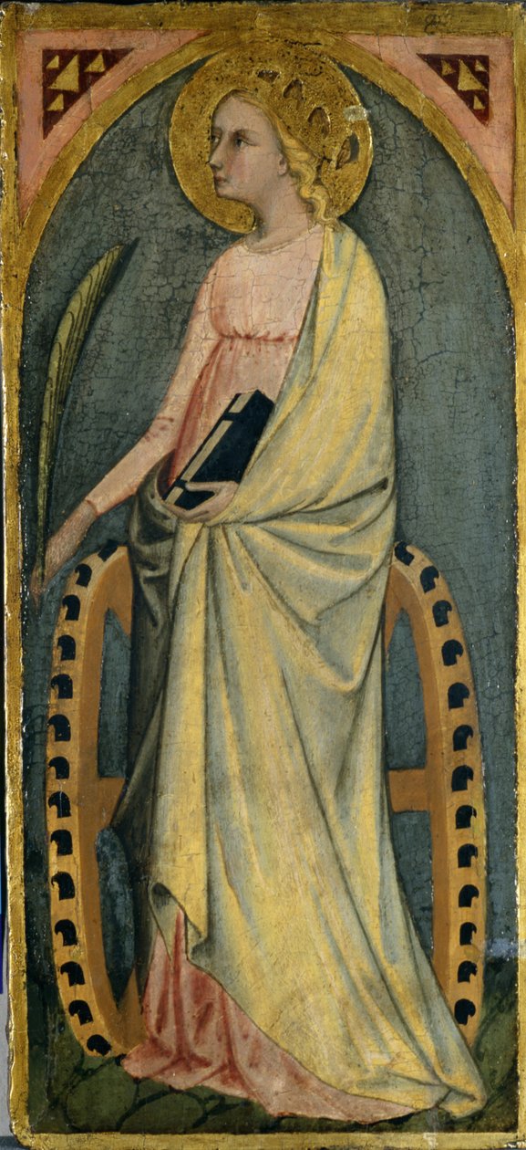 St. Katharine, c.1400 (têmpera sobre madeira de choupo) de Giovanni di Paolo di Grazia
