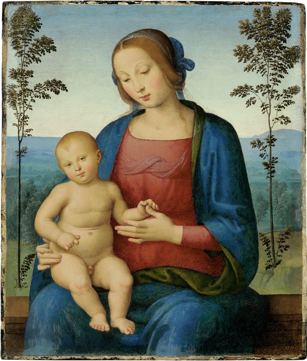 A Virgem e o Menino (Madonna e o Menino) - Pintura de Lo Spagna (Giovanni di Pietro) (1450-1528), óleo sobre madeira (36,8x31,4 cm), Renascimento italiano - Coleção particular de Giovanni di Pietro (c.1450 1529)