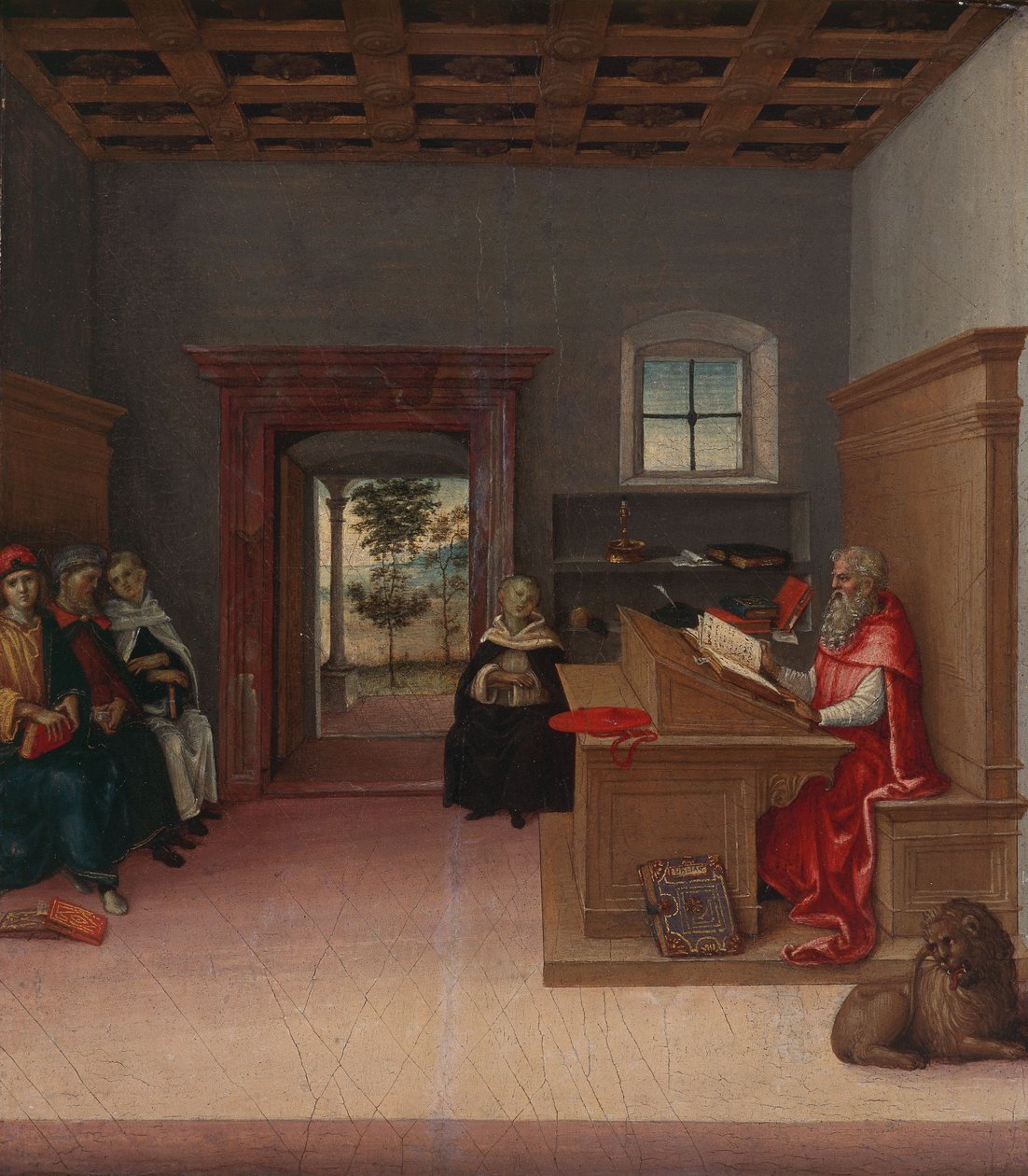 São Jerónimo no Estudo, c.1500-04 (óleo sobre madeira) de Giovanni di Pietro (c.1450 1529)