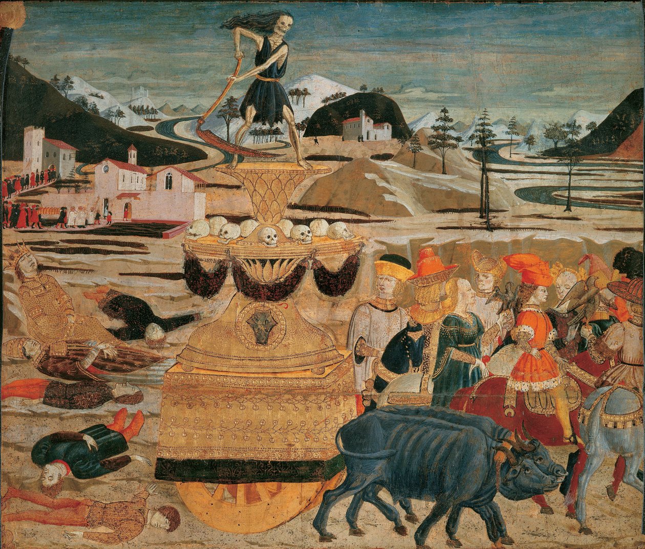 Le triomphe de la mort - The Triumph of Death - (Lo Scheggia) Giovanni di Ser Giovanni (1406-1486). Tempera no painel de Giovanni di Ser Giovanni Scheggia