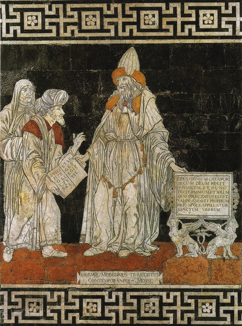 Hermes Trismegisto. Mosaico de piso na Catedral de Siena, 1488. de Giovanni di Stefano