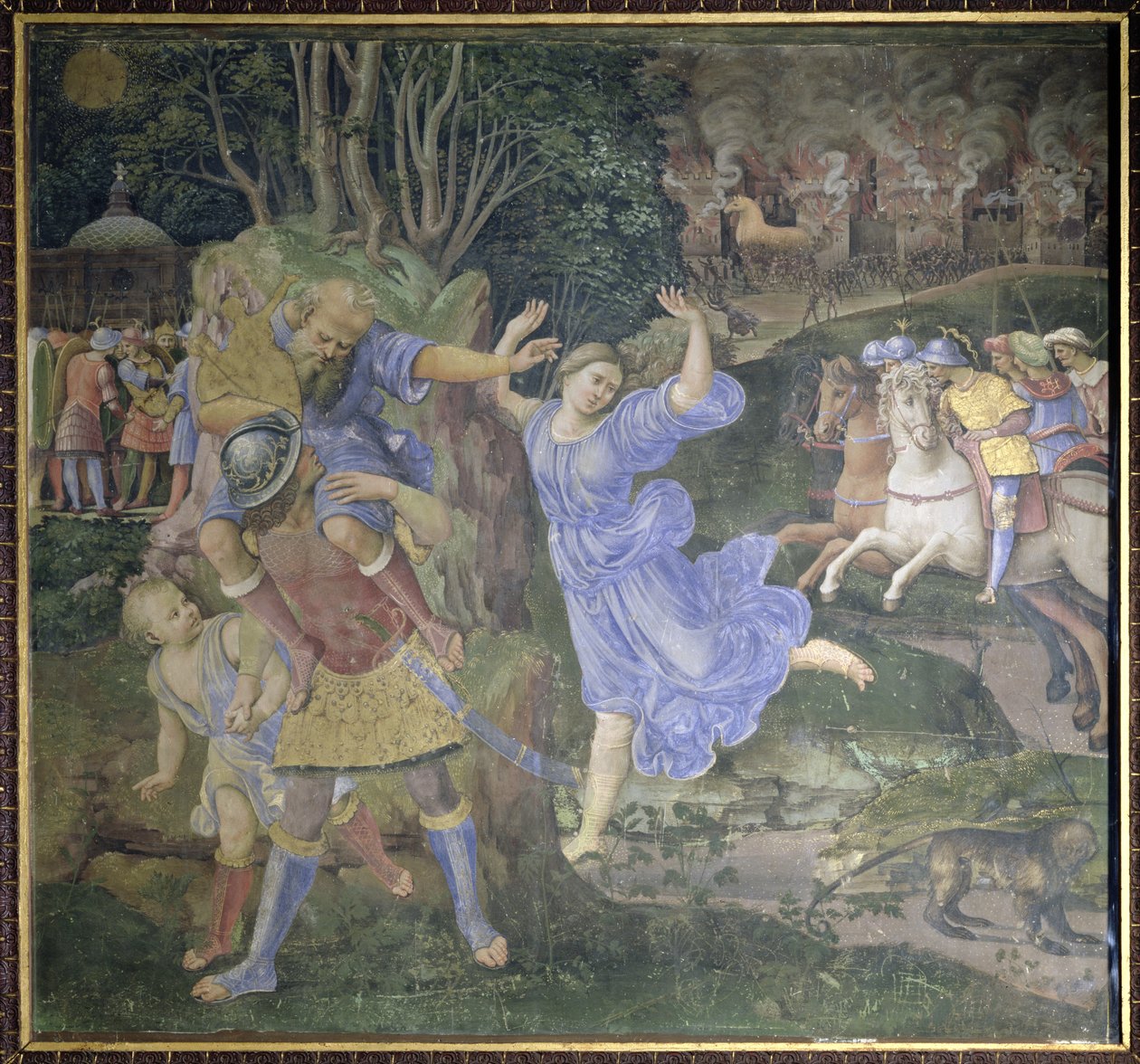 Aeneas Fugindo Troy de Girolamo Genga