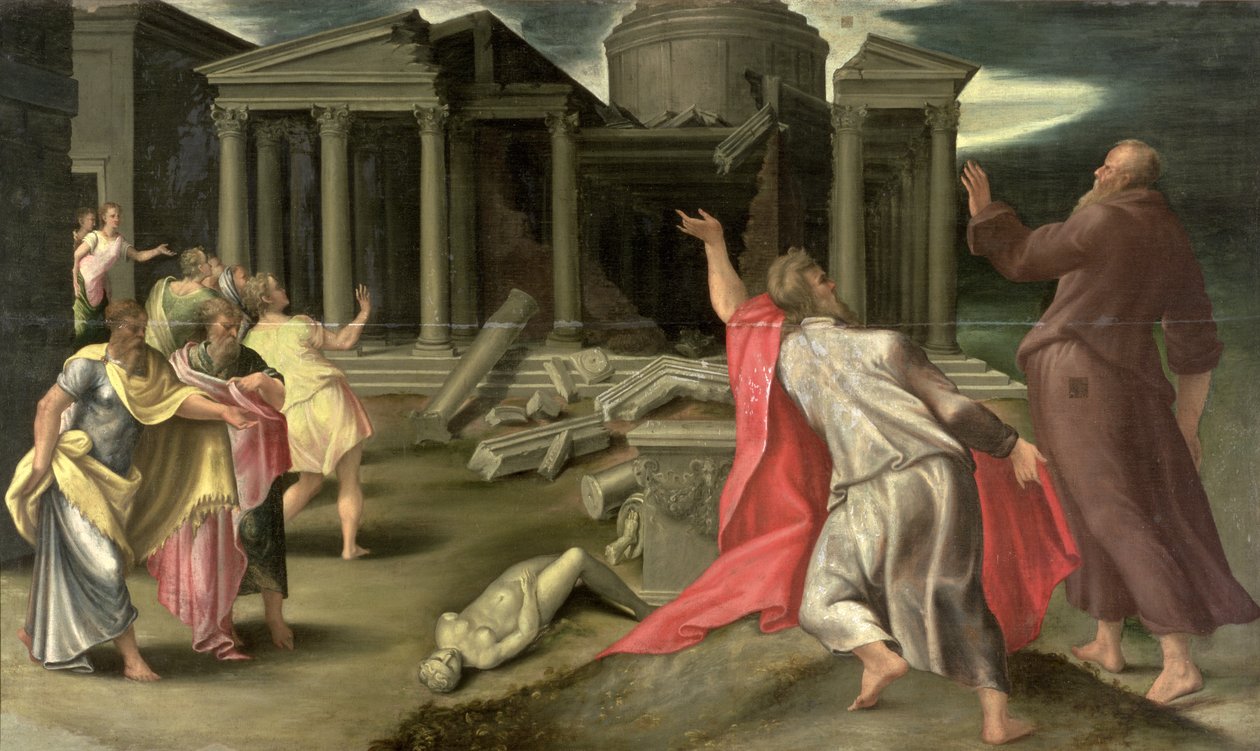 Cena da vida de São João Evangelista de Girolamo Mazzola Bedoli