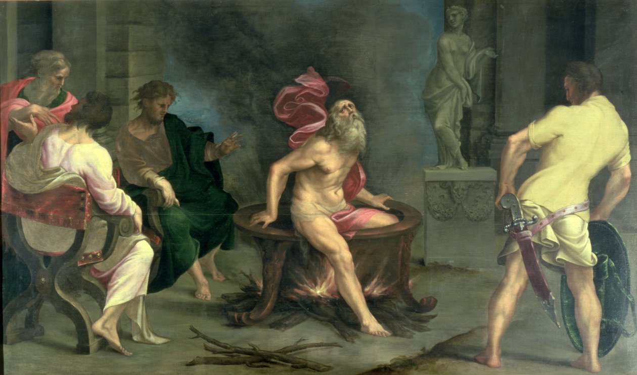 O martírio de São João Evangelista de Girolamo Mazzola Bedoli