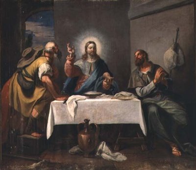 A Ceia em Emaús (óleo sobre tela) de Girolamo Brusaferro