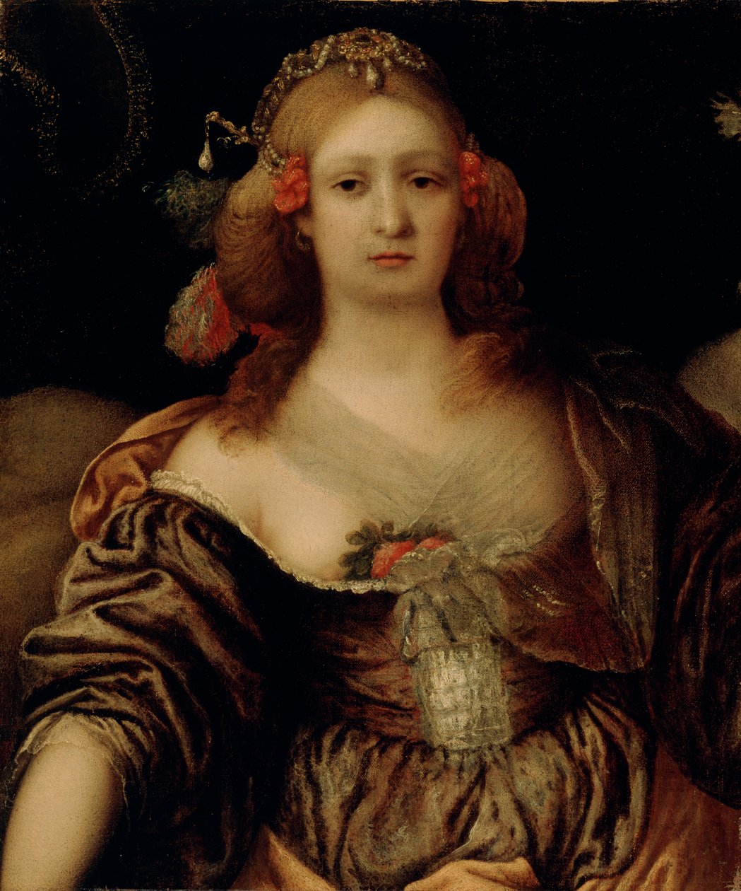Retrato de uma jovem mulher de Girolamo Forabosco