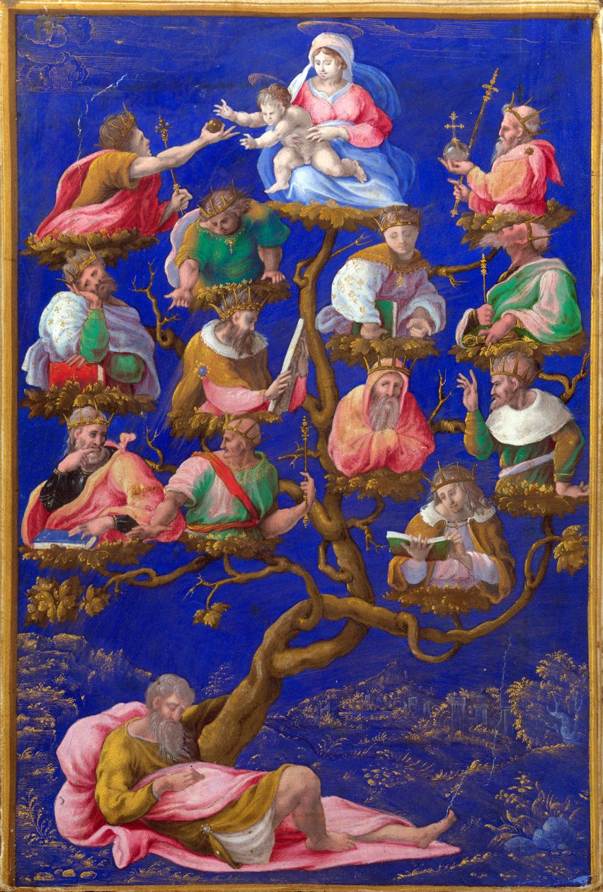 ""A Árvore de Jesse"" Pintura de Gerolamo Genga (1476-1551) por volta de 1535 Londres, Galeria Nacional de Girolamo Genga