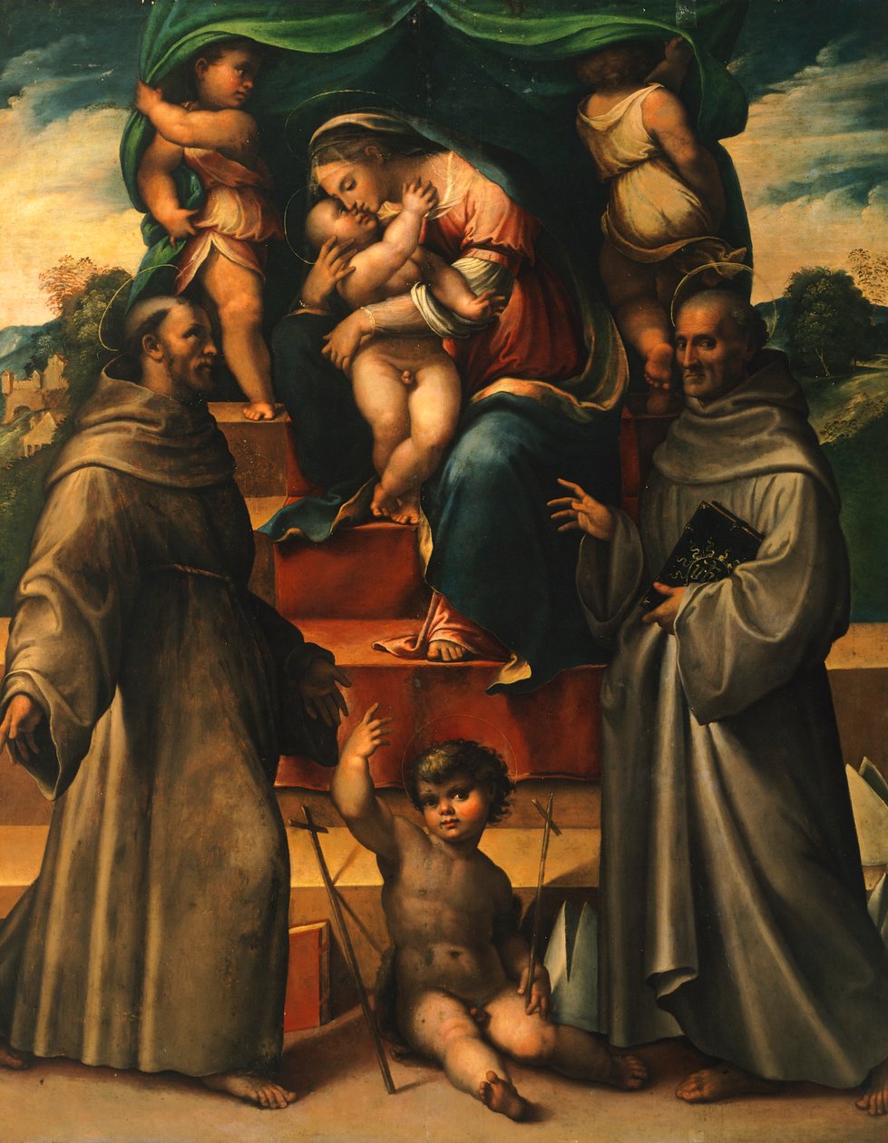 Madonna com o Menino e os Santos, de Girolamo Marchesi da Cotignola (1471-ca 1540) de Girolamo Marchesi da Cotignola
