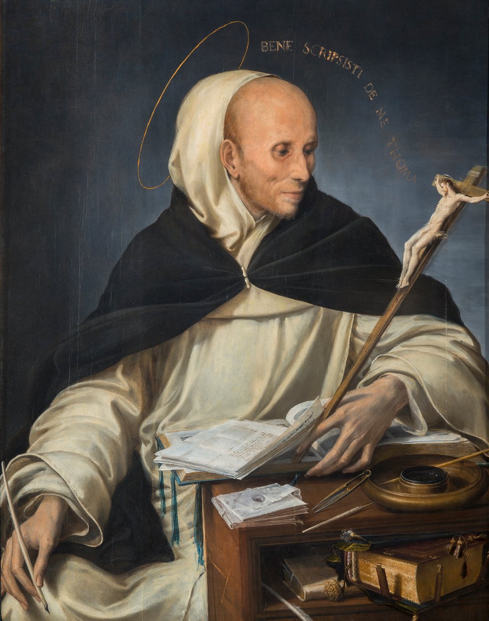Retrato de um frade vestido de São Tomás de Aquino de Girolamo Mazzola Bedoli