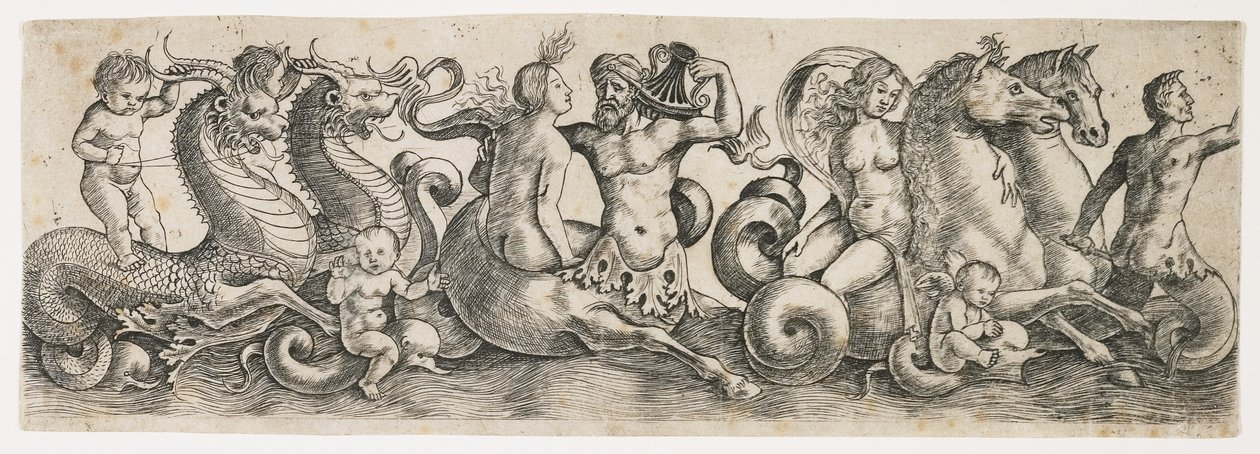 Friso com tritões e ninfas, c. 1517 de Girolamo Mocetto