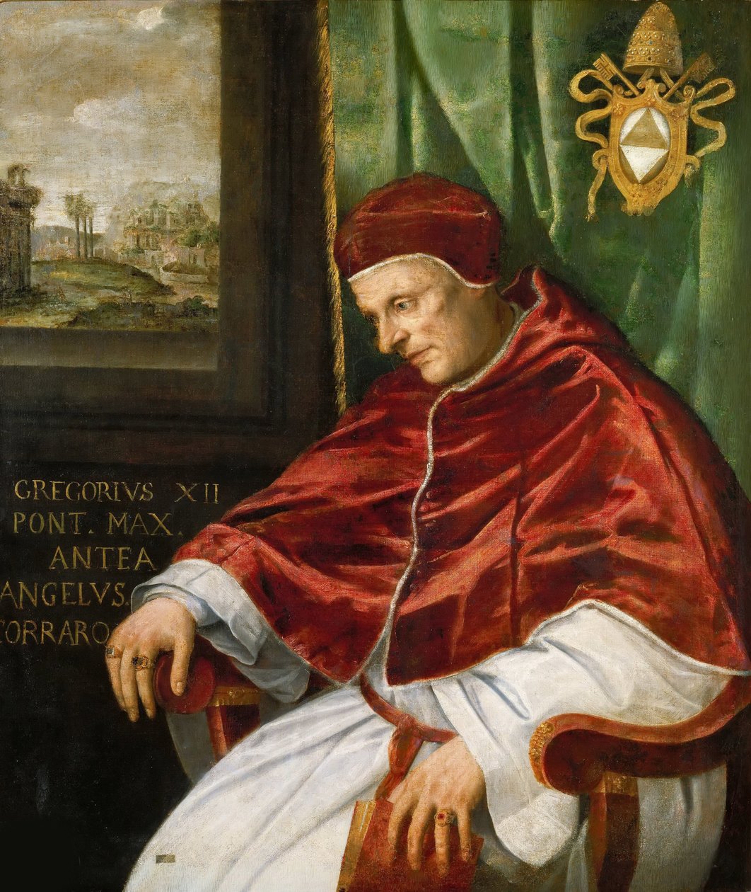 Retrato do Papa Gregório XII. de Girolamo Muziano
