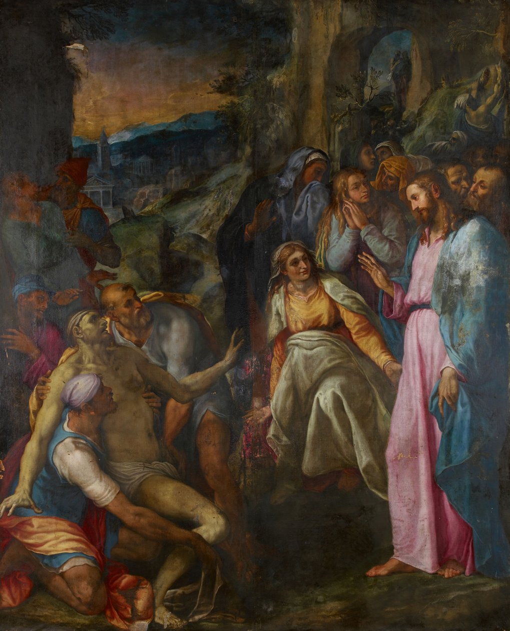 Ressurreição de Lázaro, 1592. de Girolamo Muziano