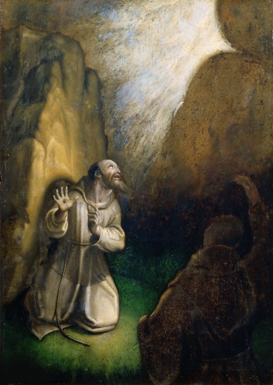 São Francisco recebendo os estigmas. de Girolamo Muziano