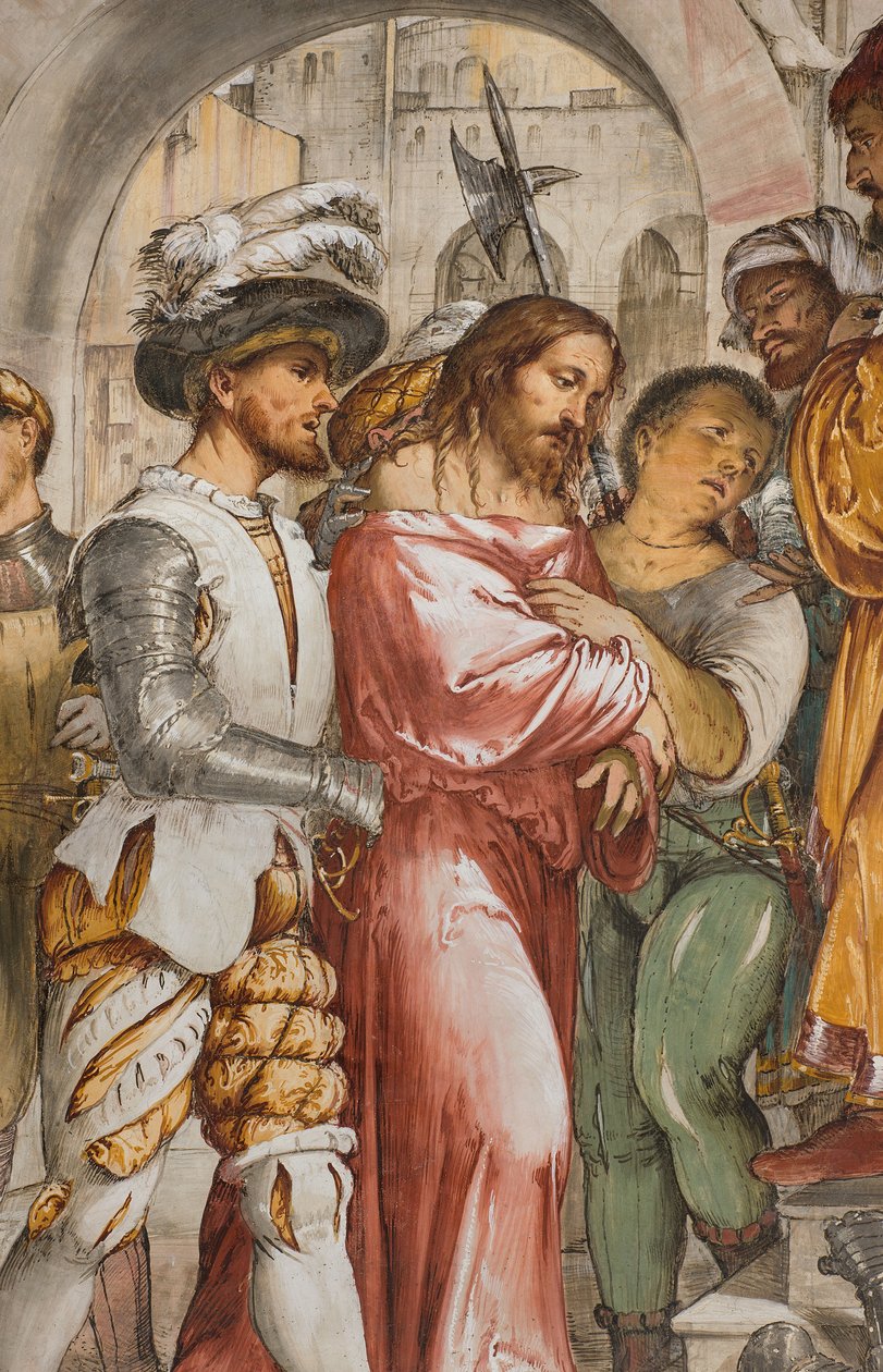 Nave Central, Quinta Espanha do Sul, Cristo em frente a Pilatos, Girolamo Romanino de Girolamo Romanino