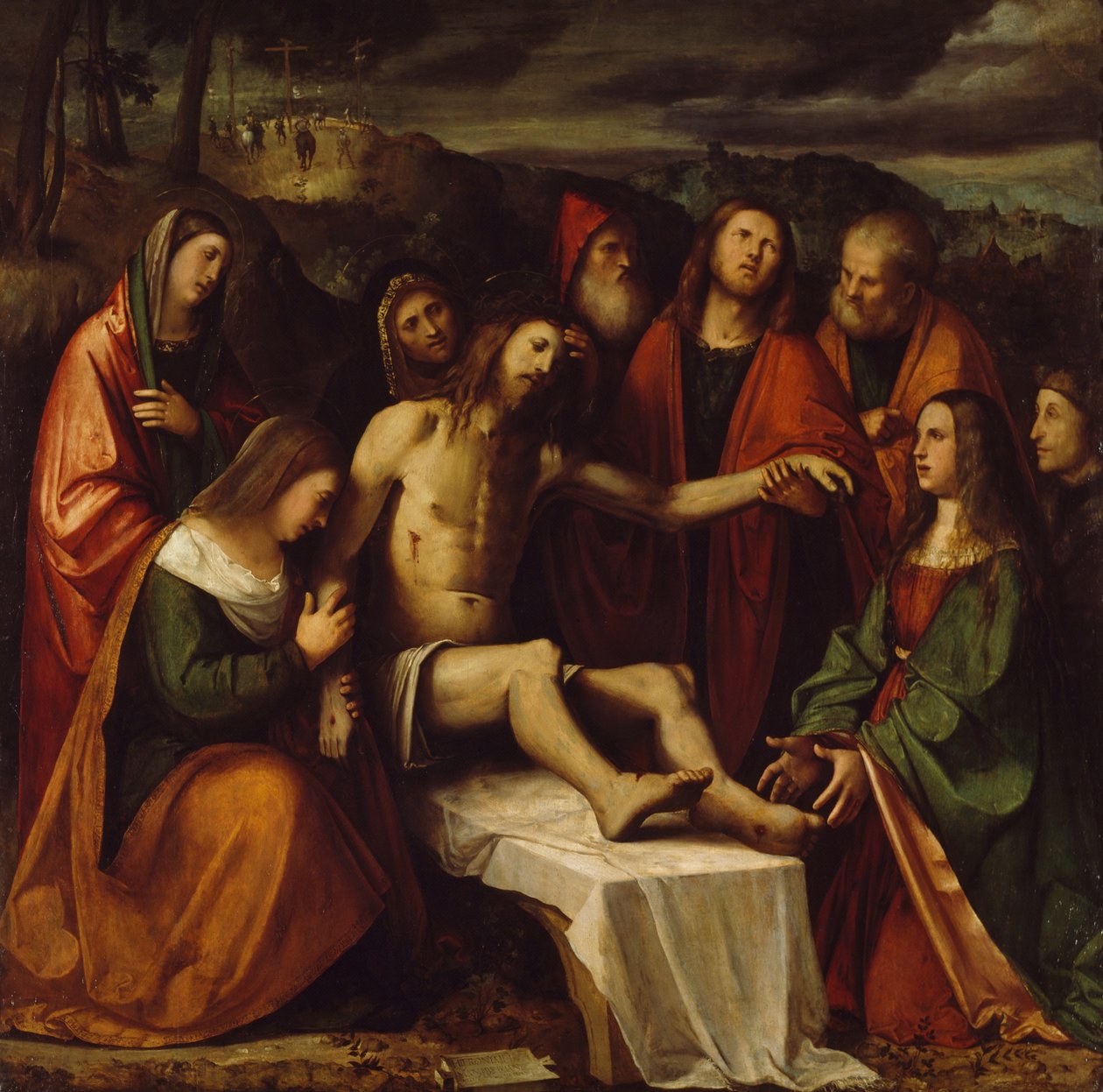 Pieta de Girolamo Romanino (ca. 1484-após 1562), óleo sobre tela de Girolamo Romanino
