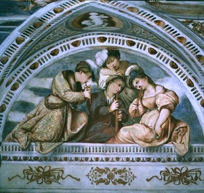 O Concerto: instrumentos de sopro, lunette de Girolamo Romanino