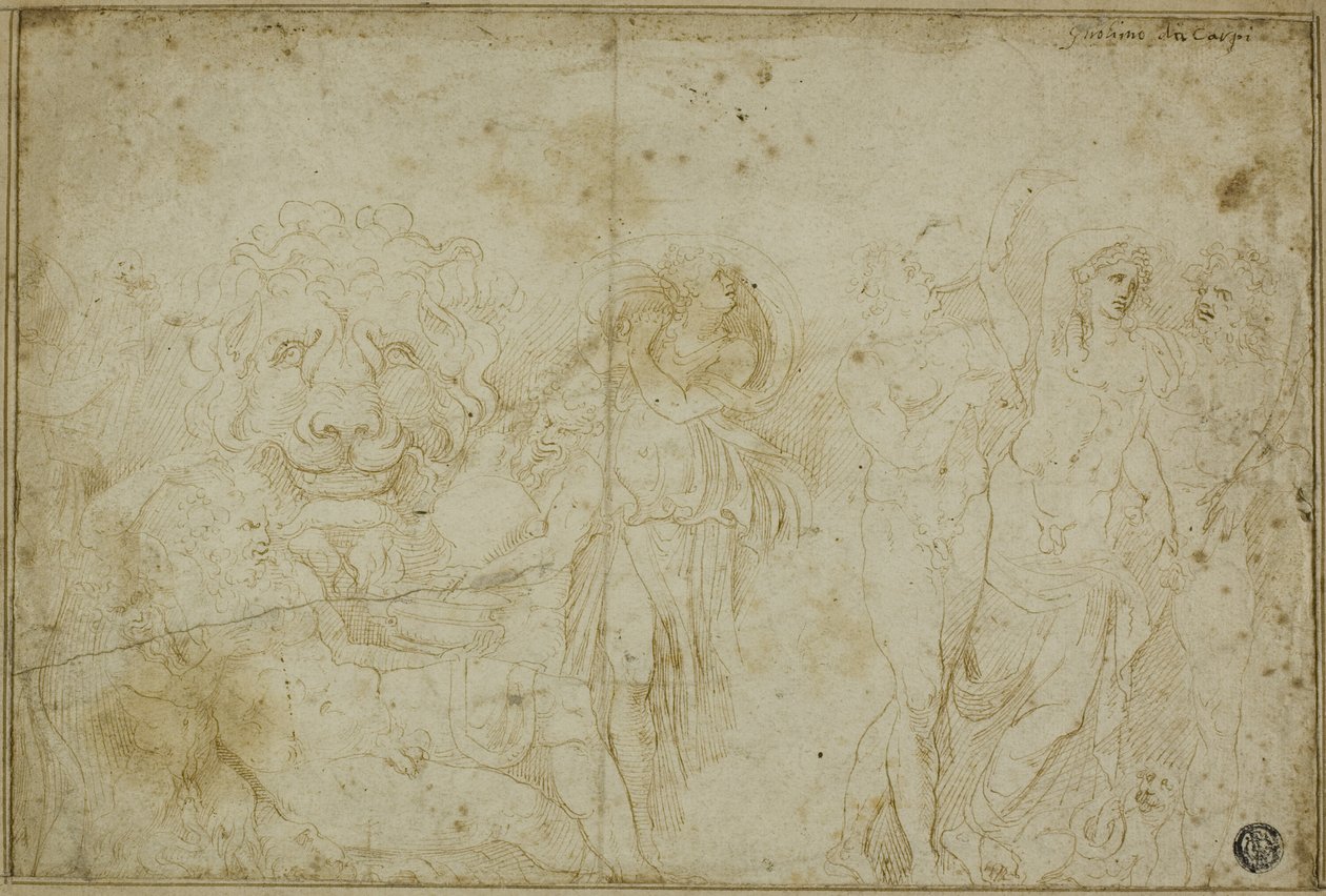 Sarcófago do Palácio de Blenheim: Bacchanale com cabeça de leão de Girolamo da Carpi