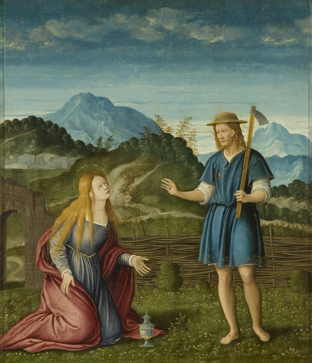 &39;Noli Me Tangere&39;, Cristo Aparecendo a Madalena, c.1525 (óleo no painel) de Girolamo da Santacroce