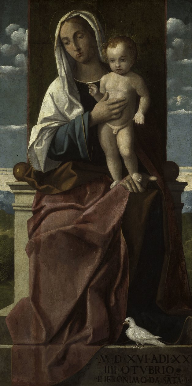 Virgem e Criança Entronizados de Girolamo da Santacroce