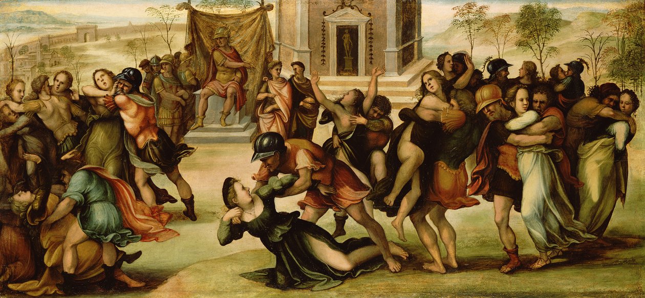 Estupro dos sabinos, c.1520 de Girolamo del Pacchia