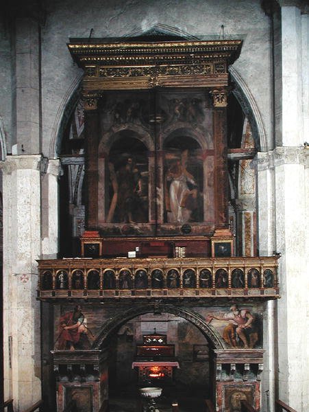 Órgão de Santo André, 1525 (óleo e folha de ouro em madeira) de Girolamo di Romana