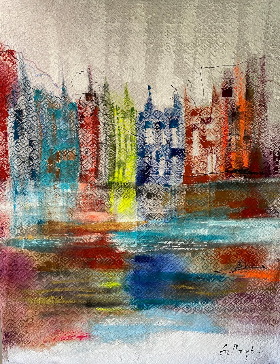 No abrigo da cidade (pintura) de Gisela Gaffoglio