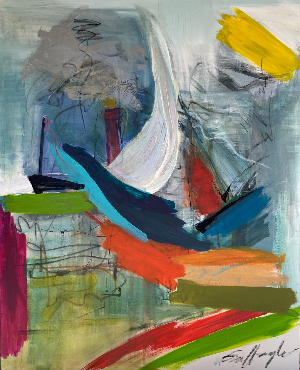 Batalla naval (pintura) de Gisela Gaffoglio