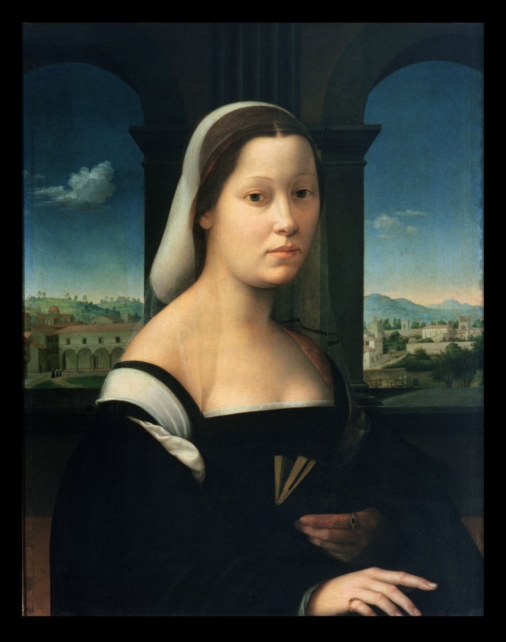 Retrato de uma mulher (painel) de Giuliano Bugiardini