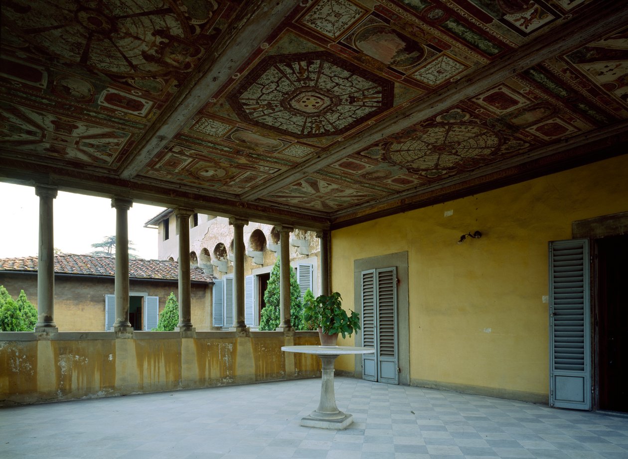 Vista interior da loggia, Villa Medicea de Careggi de Giuliano Giamberti da Sangallo