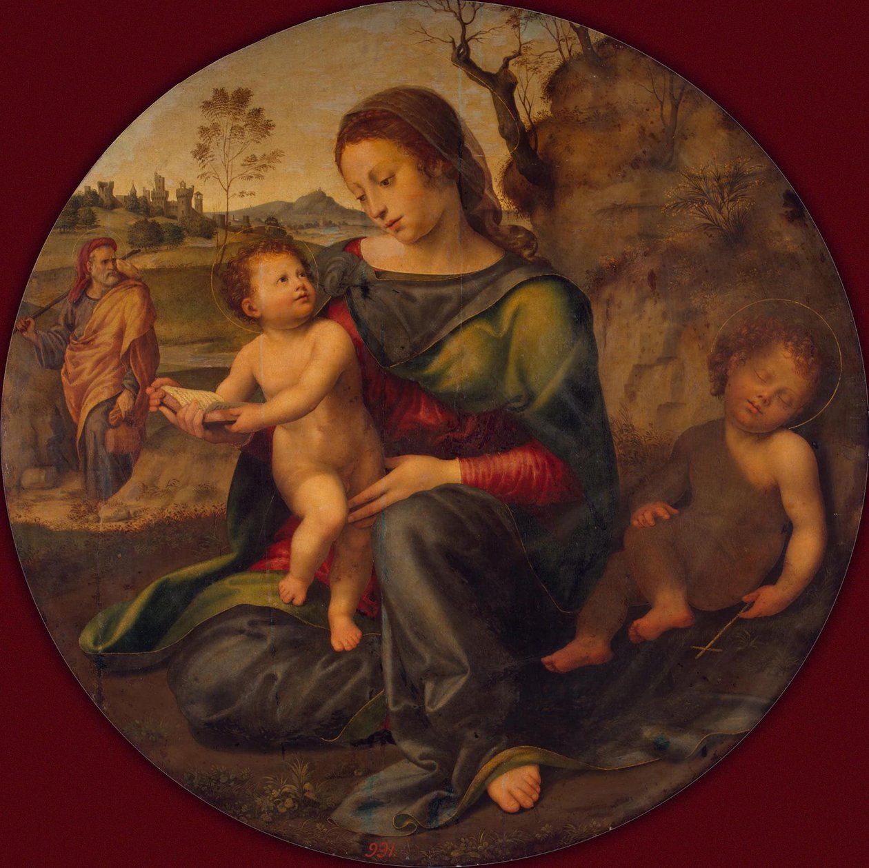 A Sagrada Família com o jovem João Batista, c. 1520 de Giuliano Bugiardini