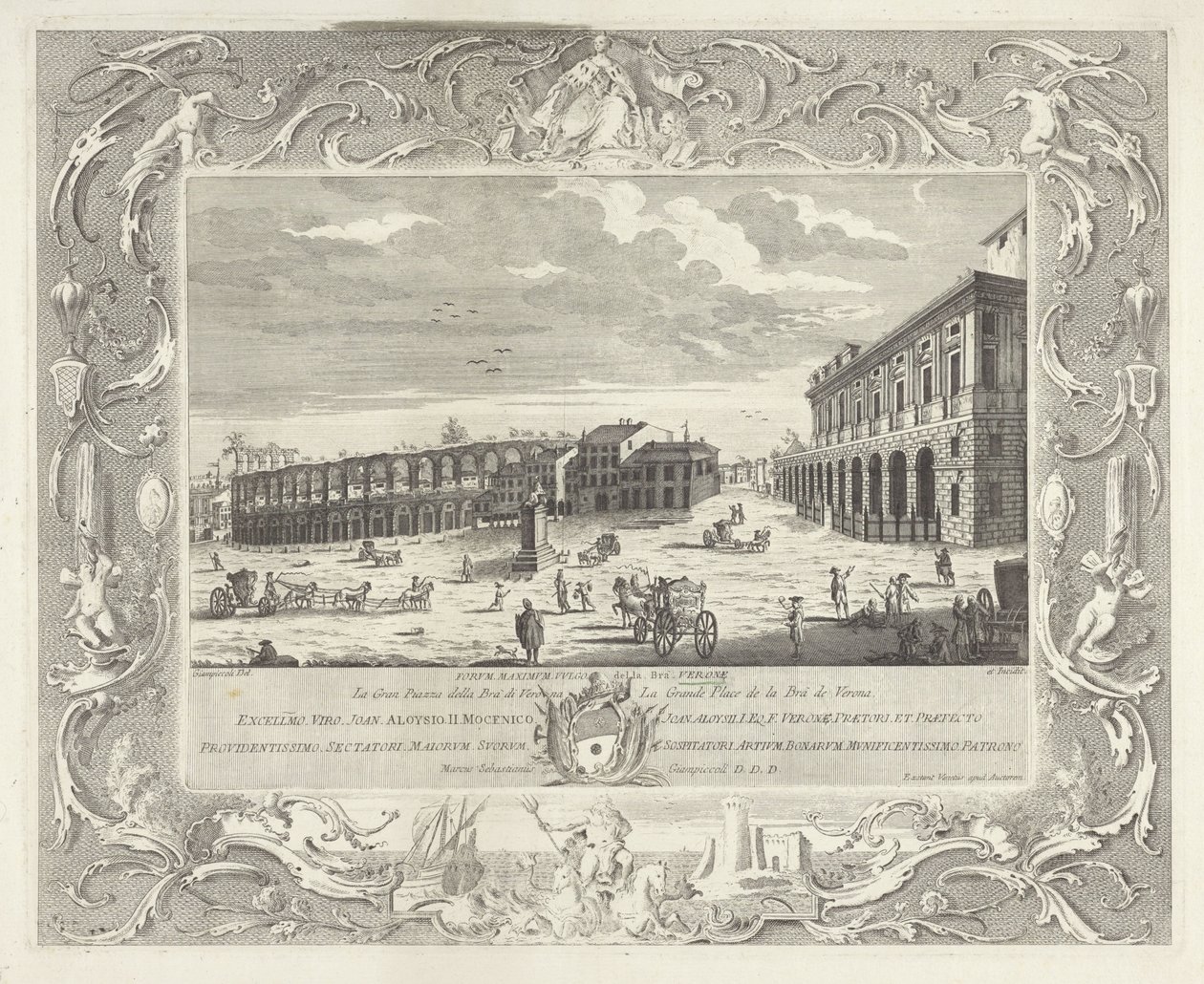Piazza Bra em Verona de Giuliano Giampiccoli