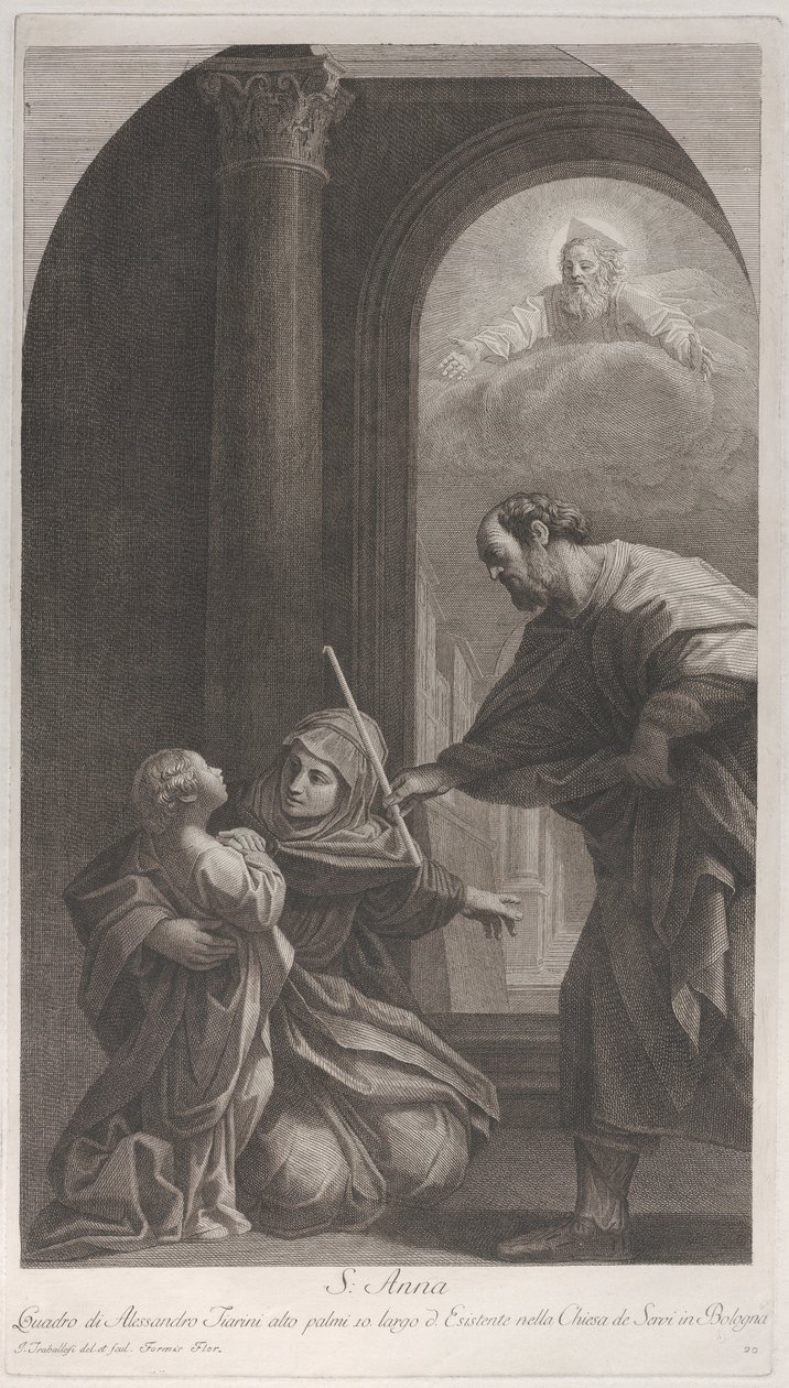 Santa Ana ajoelhada segurando a Virgem..., 1760-1800. de Giuliano Traballesi