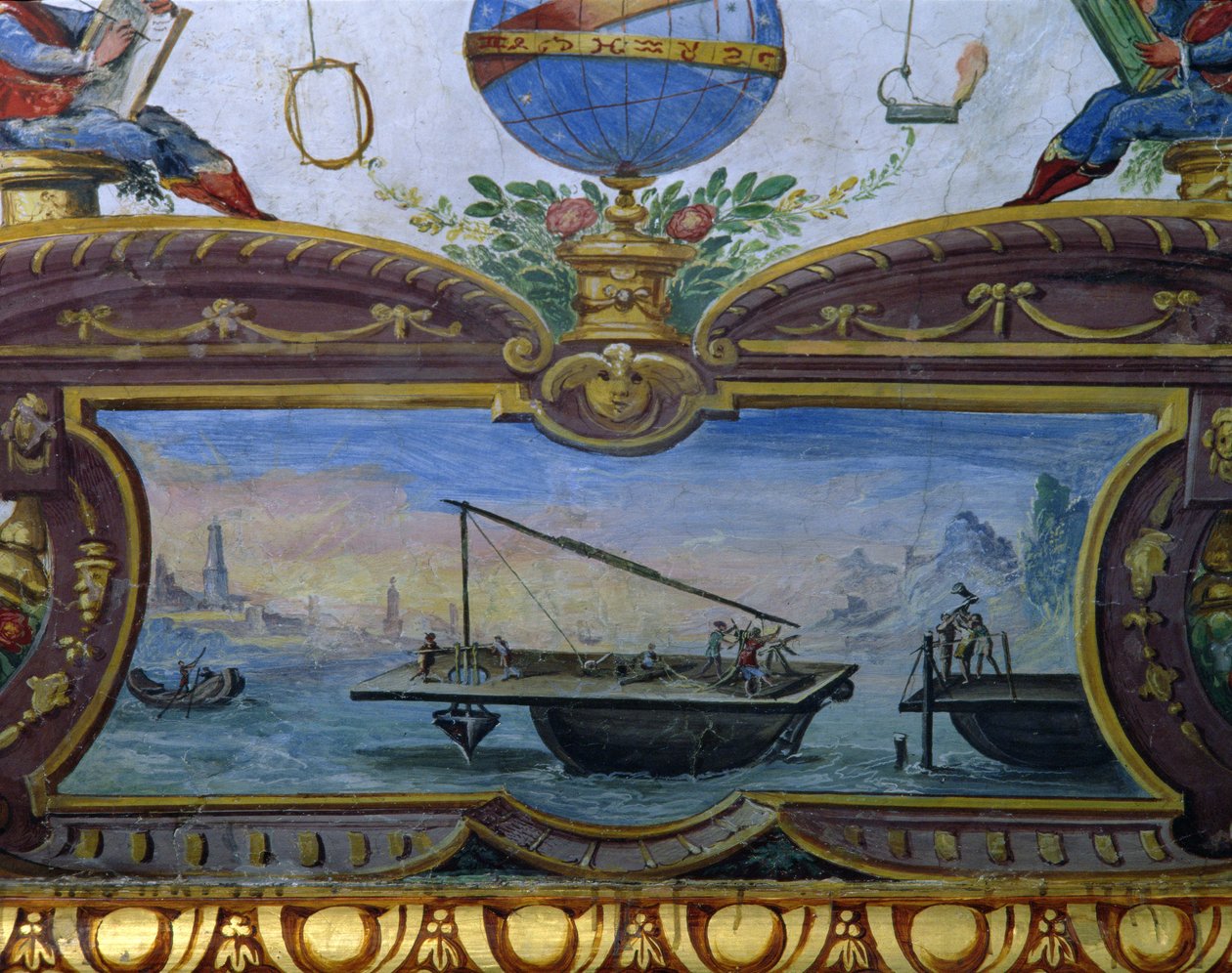 Dispositivo para dragagem do mar, Sala de Matemática, 1587-1609 de Giulio Parigi