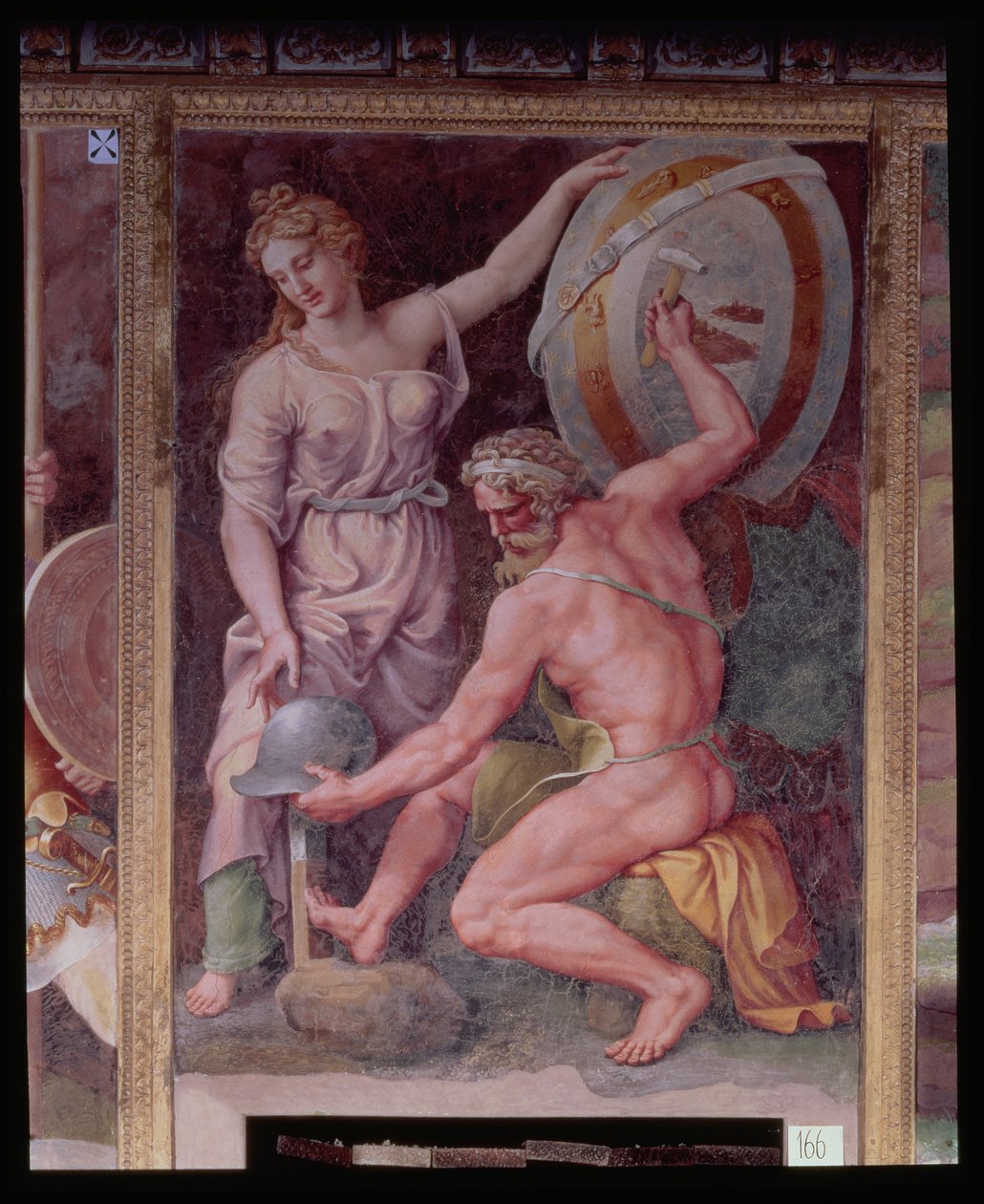 Vulcano forjando a armadura de Aquiles de Giulio Romano