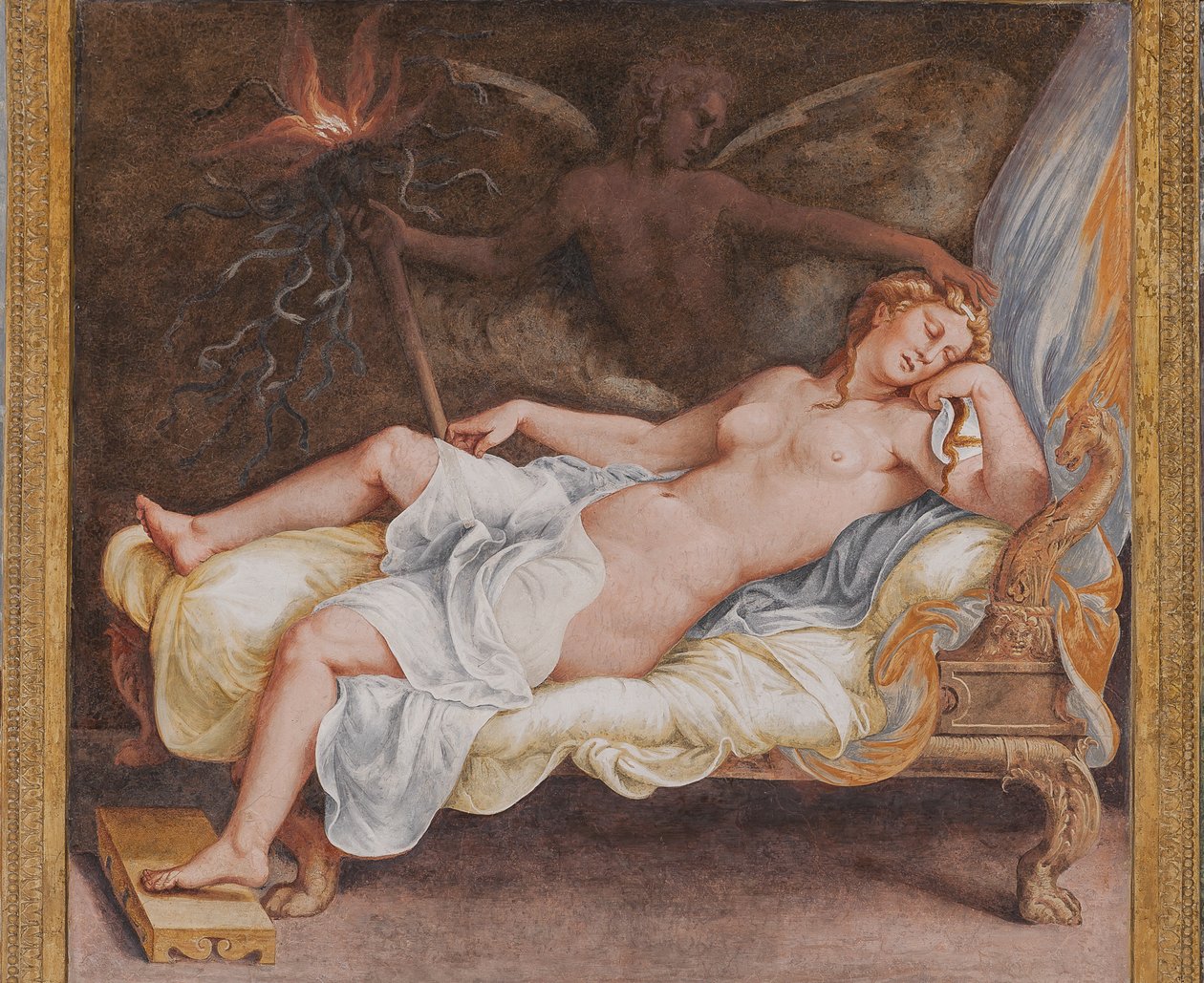 O sonho de Ecuba, O Cavalo de Tróia, Câmara de Tróia (Sala di Troia) de Giulio (and workshop) Romano