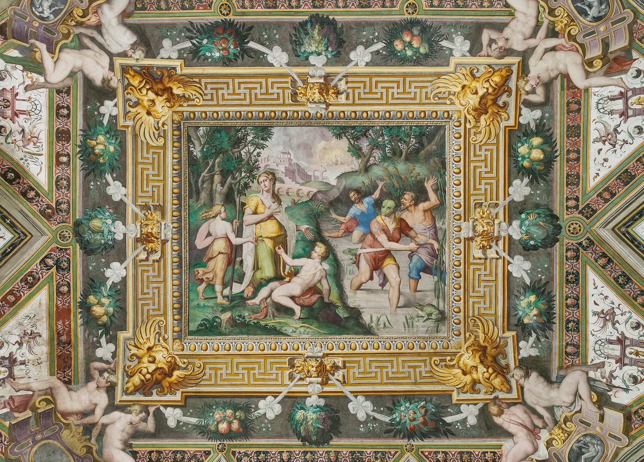 Salão de Latona: a Deusa, Rocca dei Rossi, San Secondo, Parma, Itália de Giulio (school of) (attr.to) Romano