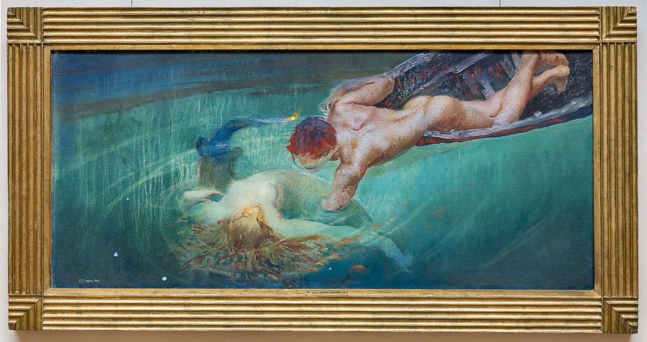 Sereia ou Abismo Verde, c.1900 (óleo sobre tela) de Giulio Aristide Sartorio