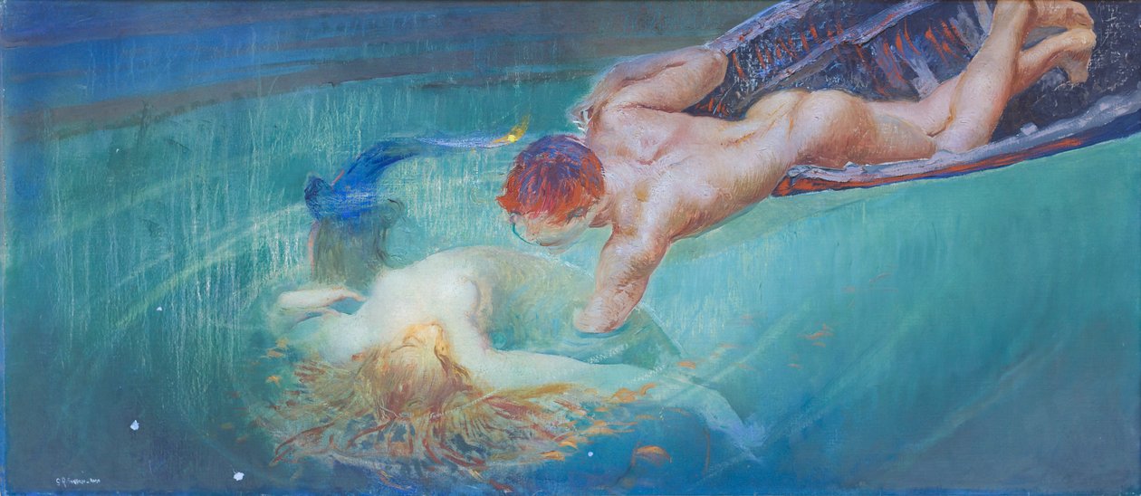 Sereia ou Abismo Verde, c.1900 (óleo sobre tela) de Giulio Aristide Sartorio