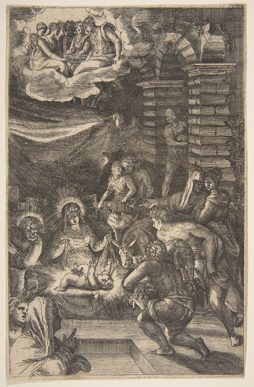 Adoração, c. 1550-65. de Giulio Bonasone