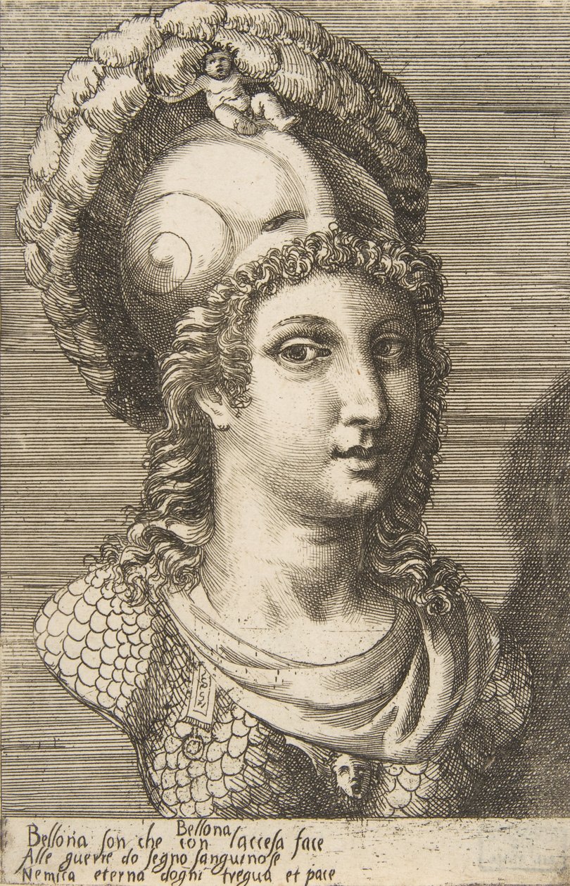 Busto de Belona, c. 1531-76. de Giulio Bonasone