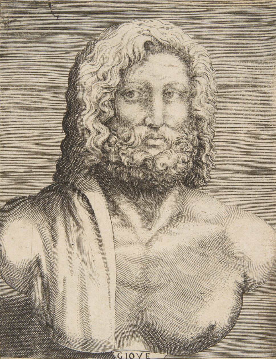 Busto de Júpiter, ca 1531-76. de Giulio Bonasone