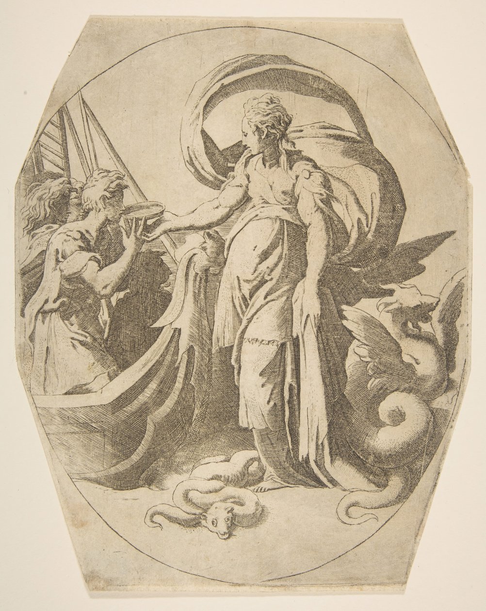 Circe e os Companheiros de Ulisses, século XVI. de Giulio Bonasone