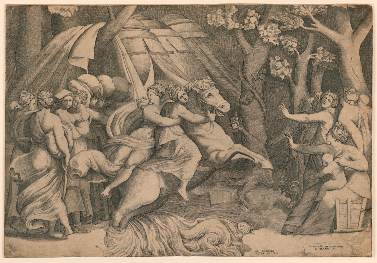 Clélia Atravessando o Tibre de Giulio Bonasone
