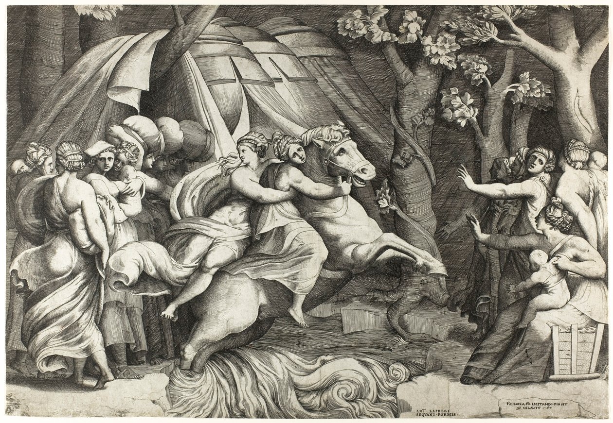 Cloelia cruzando o Tibre de Giulio Bonasone