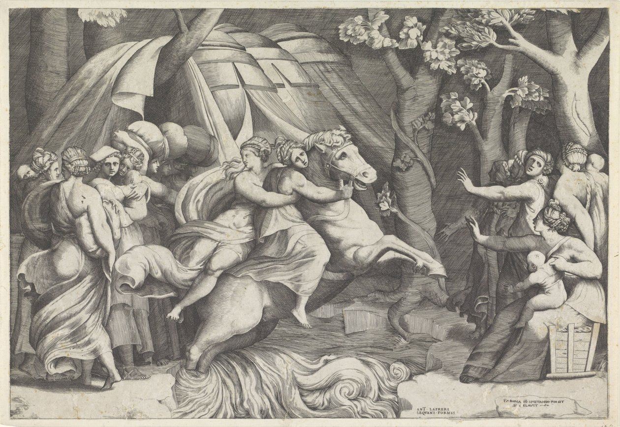 Cloelia atravessa o Tibre de Giulio Bonasone